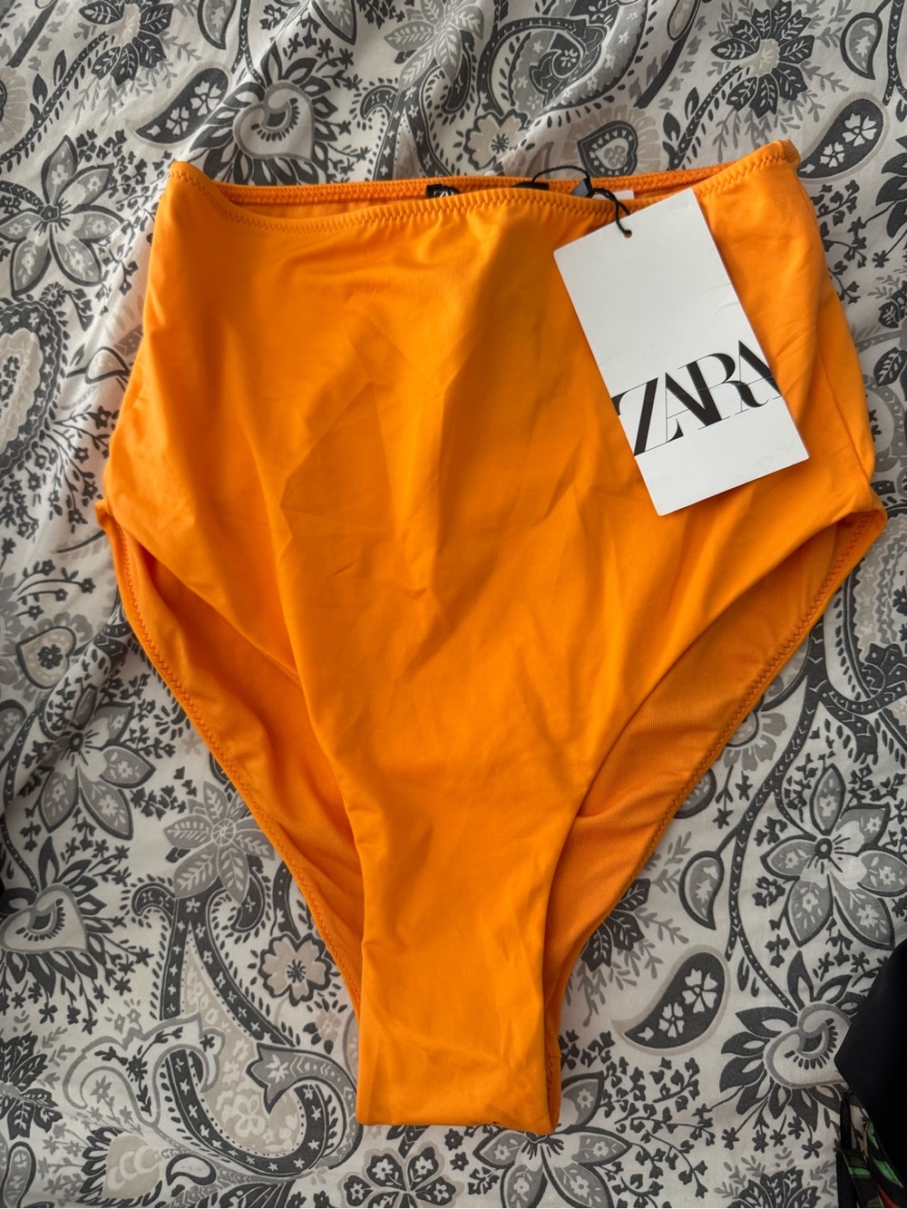 Zara High-Waist Orange Bikini Bottoms